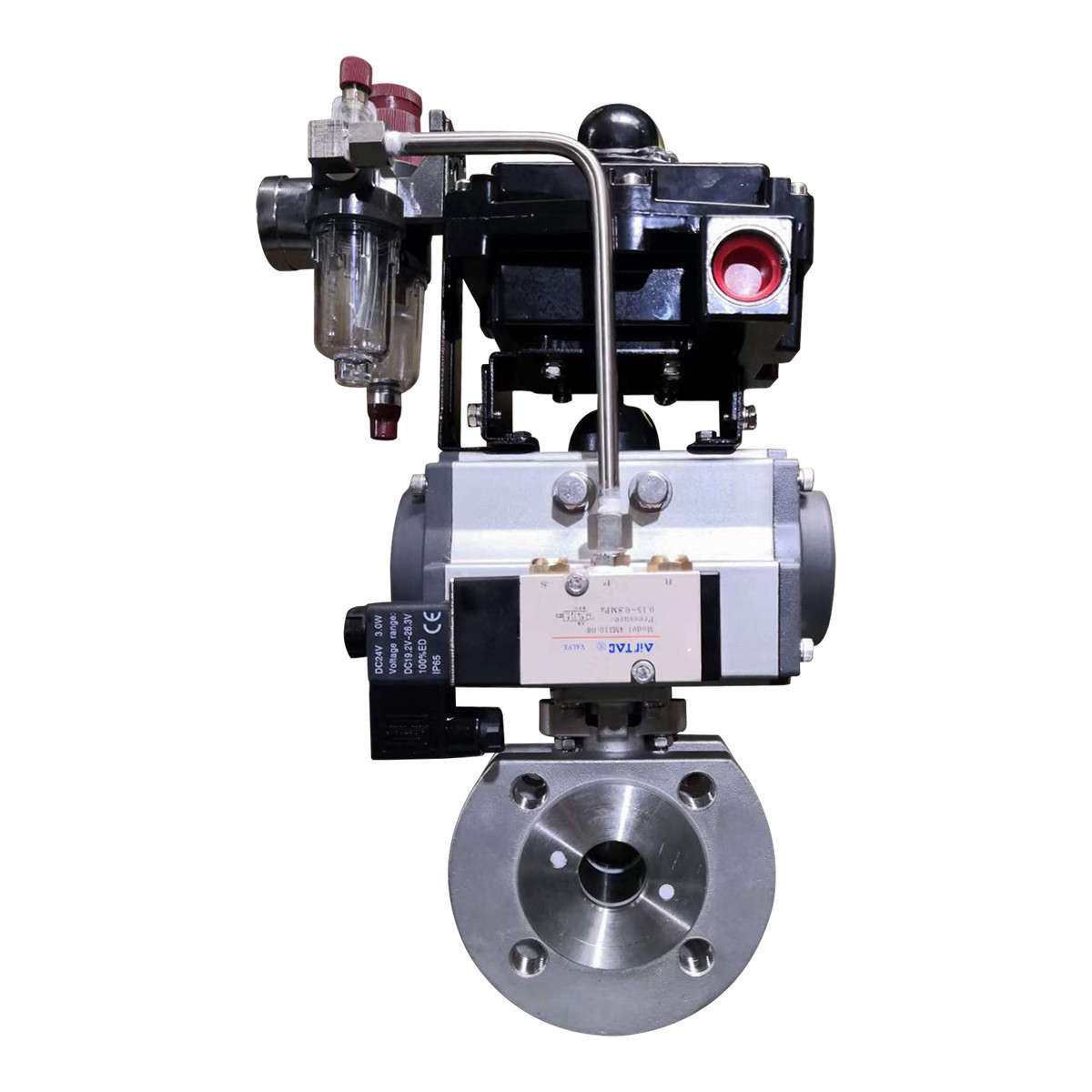 Stainless steel Wafer ball valve with pneumatic actuator