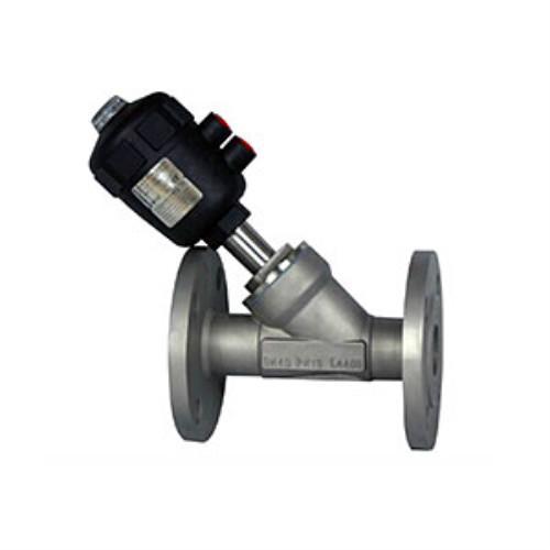 Pneumatic angle seat valve