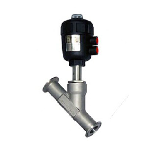 Pneumatic angle seat valve