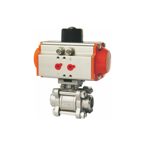 Pneumatic welding end ball valve