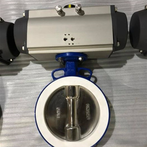 pneumatic PTFE lined butterfly valves concentric type DN200