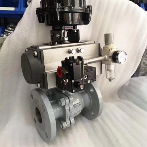Pneumatic actuated ball valve with RPTFE seat