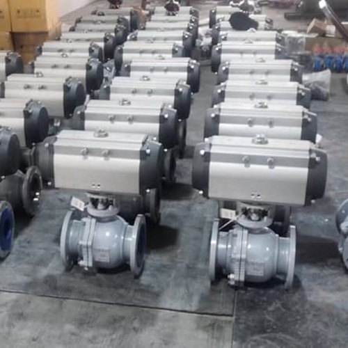 Pneumatic ball valves side entry