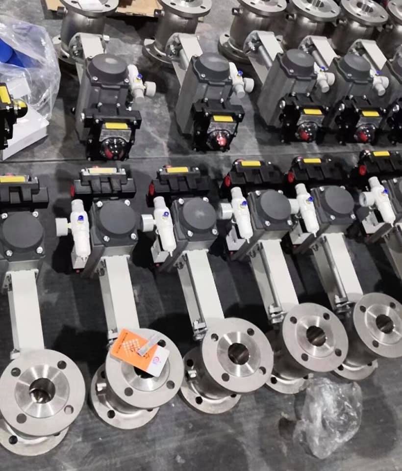 pneumatic actuated jacketed ball valves