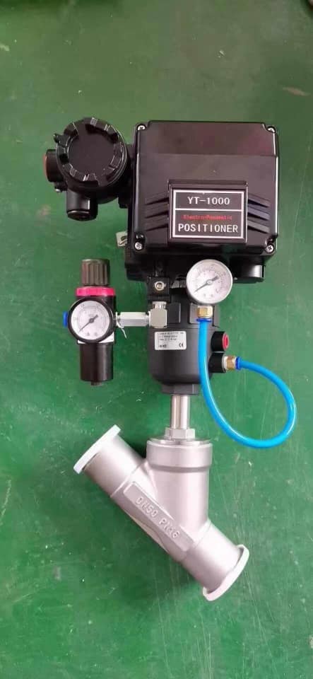 Pneumatic operated angle valve, body SS304, 