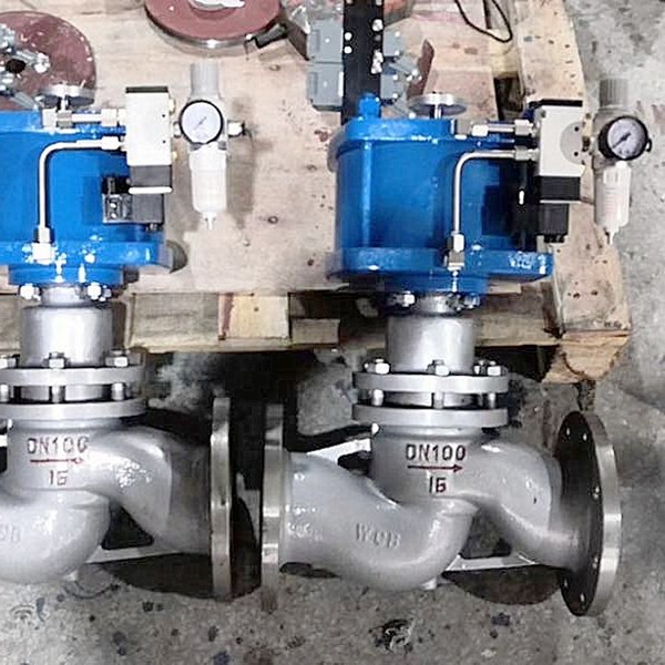 pneumatic piston valve, non-rising stem, body WCB, double flange