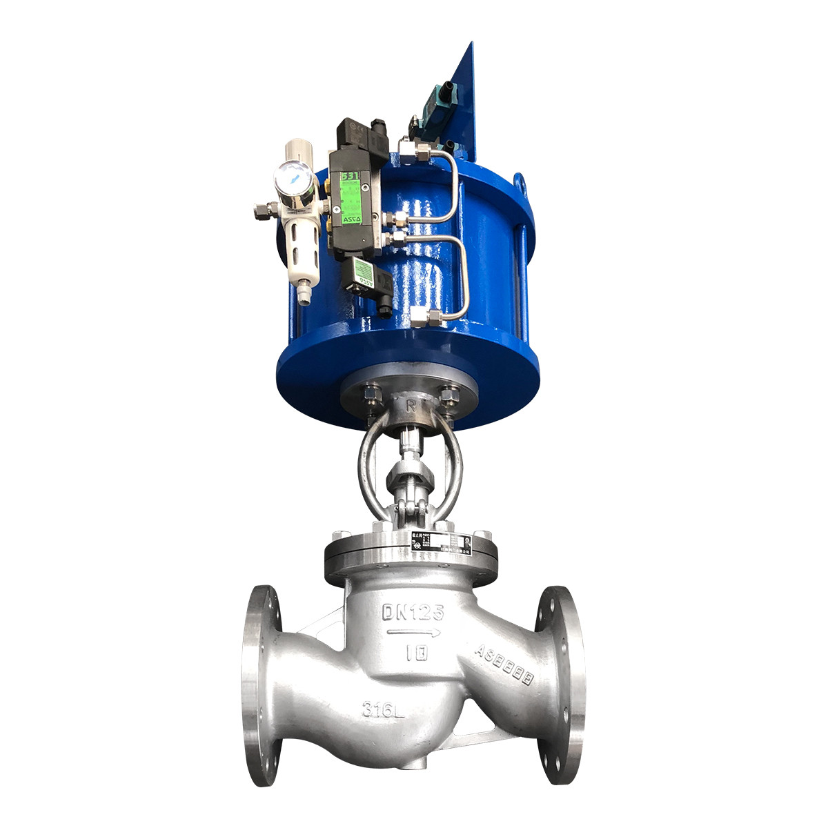 Pneumatic globe valves