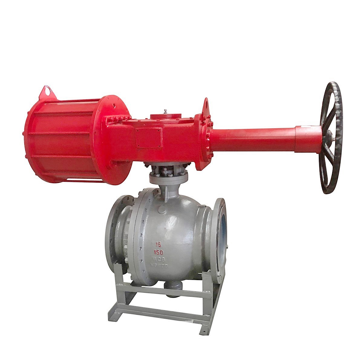 Pneumatic operated ball valves with manual override