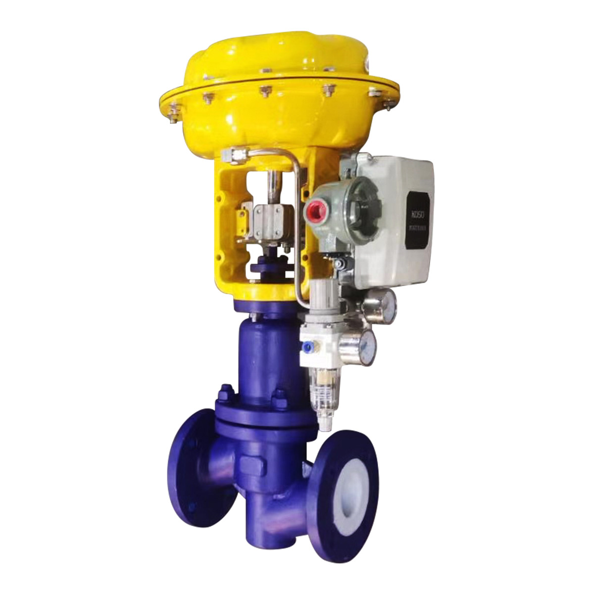 Pneumatic bellows seal control valve with PTFE lining