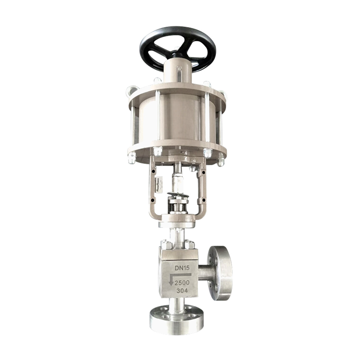 Pneumatic angle type globe valve