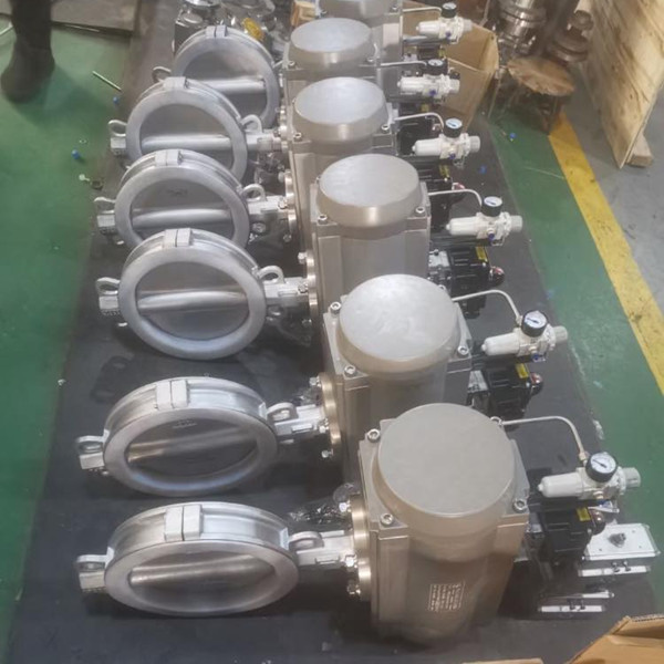 Pneumatic butterfly valves, 304, DN100,