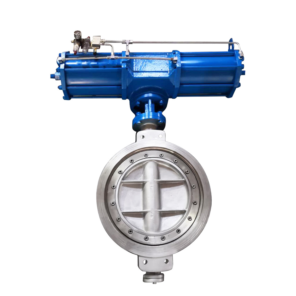 Pneumatic triple offset butterfly valve 