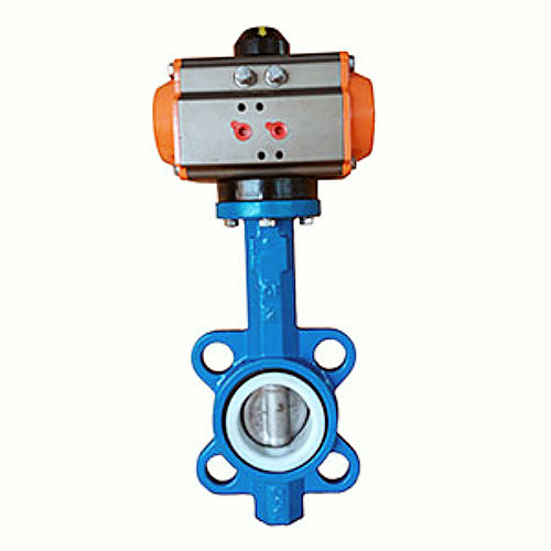 Pneumatic PTFE lined butterfly valve