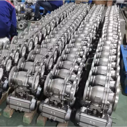 Pneumatic operated ball valve for corrosive acid