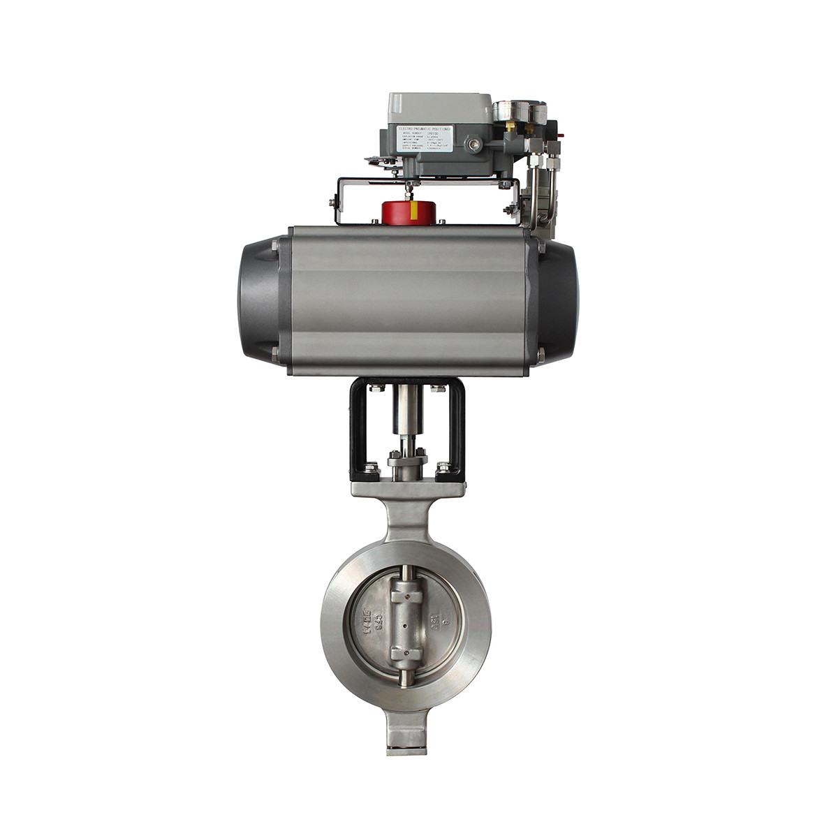 Control type butterfly valve with pneumatic actuator